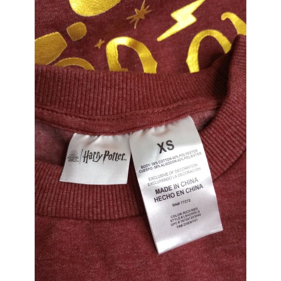 Wizarding World Harry Potter Hogwarts Womens Sweatshirt Pullover Maroon Red XS - Picture 5 of 8